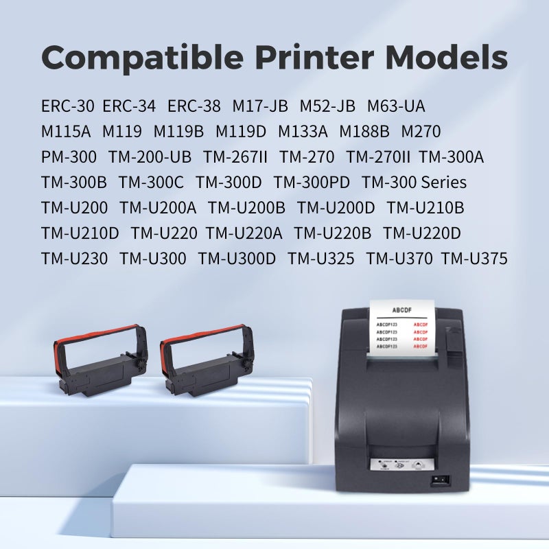 myCartridge ERC30 ERC-30 ERC 30 34 38 B/R Compatible with Ribbon Cartridge for use in ERC38 NK506 (Black Red, 12-Pack) - Image 2